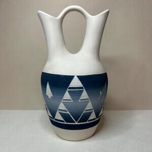 Vintage Southwest Navajo Style Sgraffito Wedding Vase